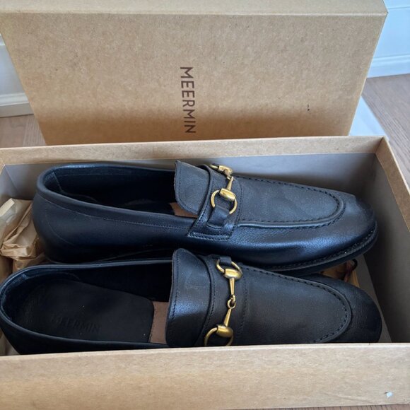 (NEW) Meermin loafters  BLACK SOFTCALF - E - BLACK / 8.5 - Picture 2 of 2